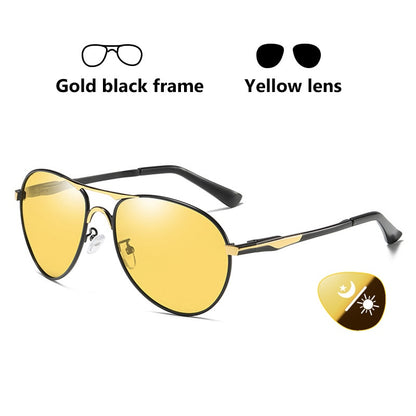 New Trend Intelligent Aviation Photochromic Sunglasses Polarized Men Day Night Vision Driving Sun Glasses Male gafas de sol