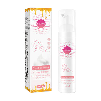 EELHOE Honey Mousse Hair Removal Spray, Full Body Hair Removal Armpit Hair Leg Hair Foam Mild Skin Friendly Does Not Stimulate