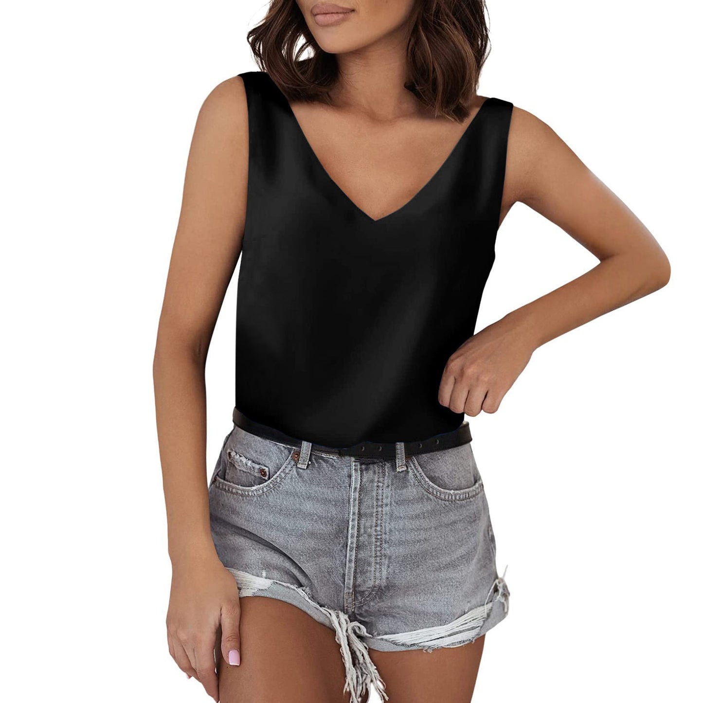 V-neck sleeveless top
