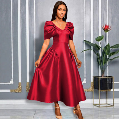 V-neck A-line dress