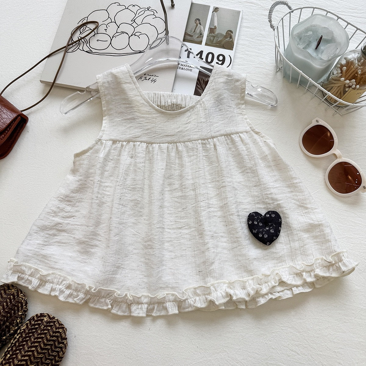 Summer Girls' Outfit Set Fashion Sleeveless Crop Top Floral Long Pants Casual Two-Piece Set