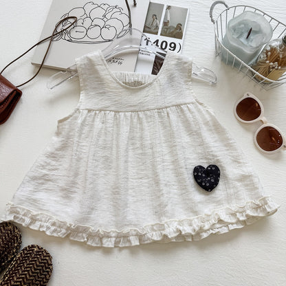 Summer Girls' Outfit Set Fashion Sleeveless Crop Top Floral Long Pants Casual Two-Piece Set