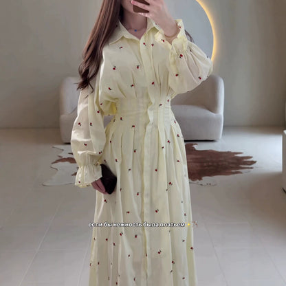 robe à revers à manches longues