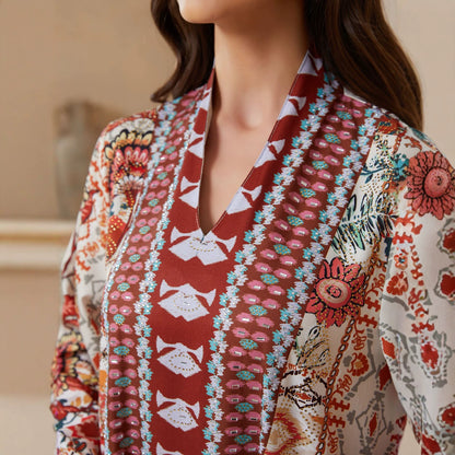 V-neck long dress