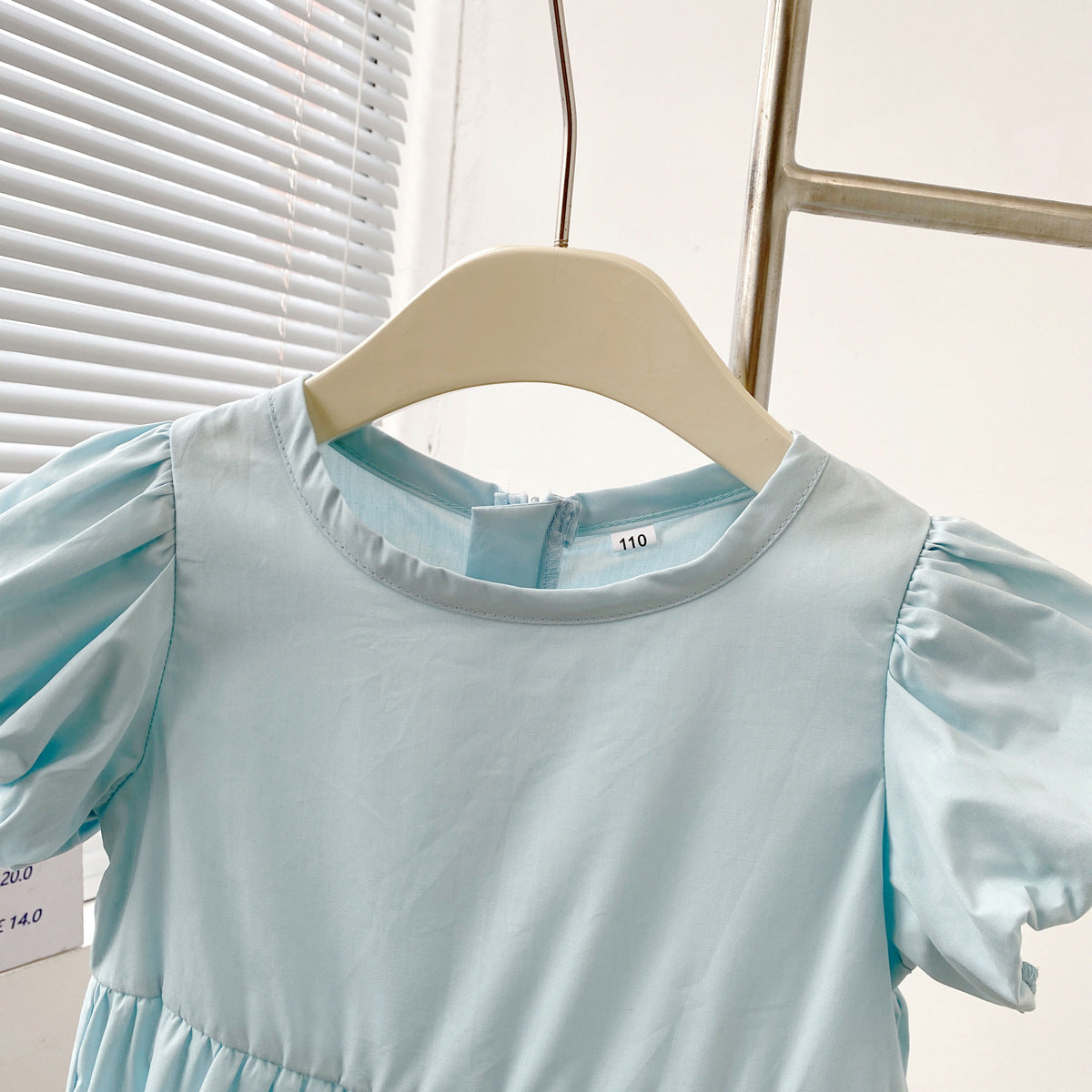 Charming Children's Summer Dress for Girls with Bubble SleevesFashionable Kids Clothing