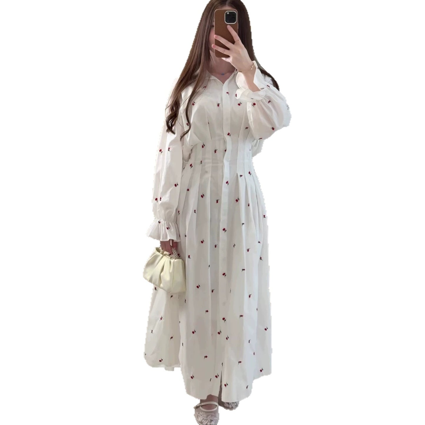 robe à revers à manches longues