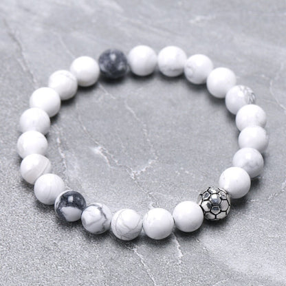 8mm Natural Beads Bracelets Football Sport Men Black Meditation Stone Women Prayer Jewelry Reiki Yoga adjustable Homme Bracelet
