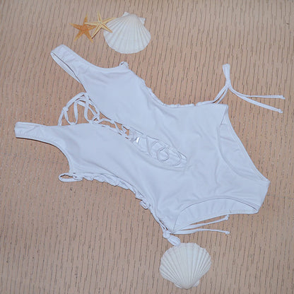 Deep V Hollow Out One Piece Swimsuit Sexy Swimwear Female Women Beach Swim Wear Bathing Suit 2017 Monokini Maillot De Bain Femme