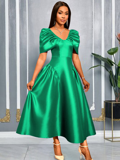 V-neck A-line dress