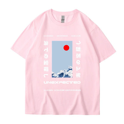 This ukiyo-e cotton round neck youth casual T-shirt