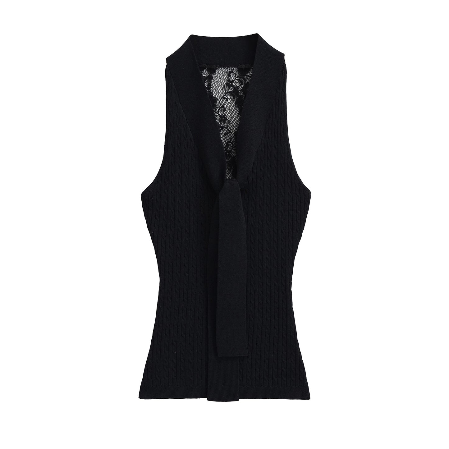 V-neck lace vest