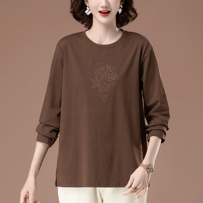 Embroidered long sleeved t-shirt for women