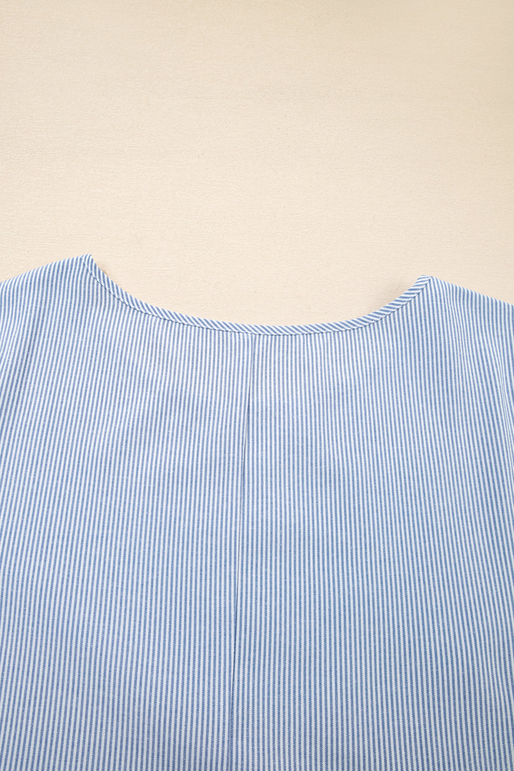 Sky Blue Stripe Crisscross Lace Detail Mixed Striped Patchwork Plus Size Shift Long Dress