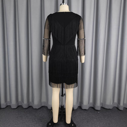 Tassel V-neck dress