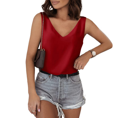 V-neck sleeveless top