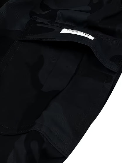 2-Pack 2025 New Men's Camouflage Cargo Pants - Military Style Drawstring Multi-Pocket Long Pants, Spring and Autumn Casual Sports Pants, Stylish Tactical Apparel