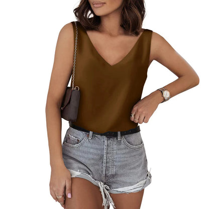 V-neck sleeveless top