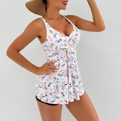 V-neck printed swimsuit