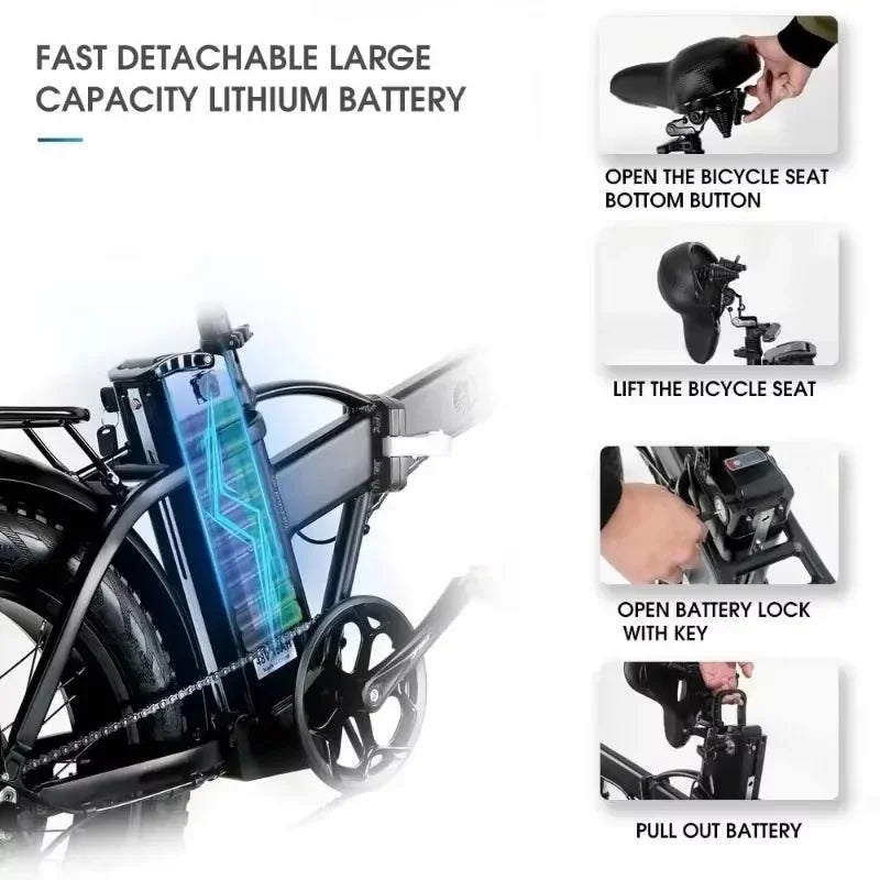 CMACEWHEEL GW20 48V18AH batterie au Lithium vélo électrique adulte 20*4 pouces gros pneu montagne ville vélo électrique