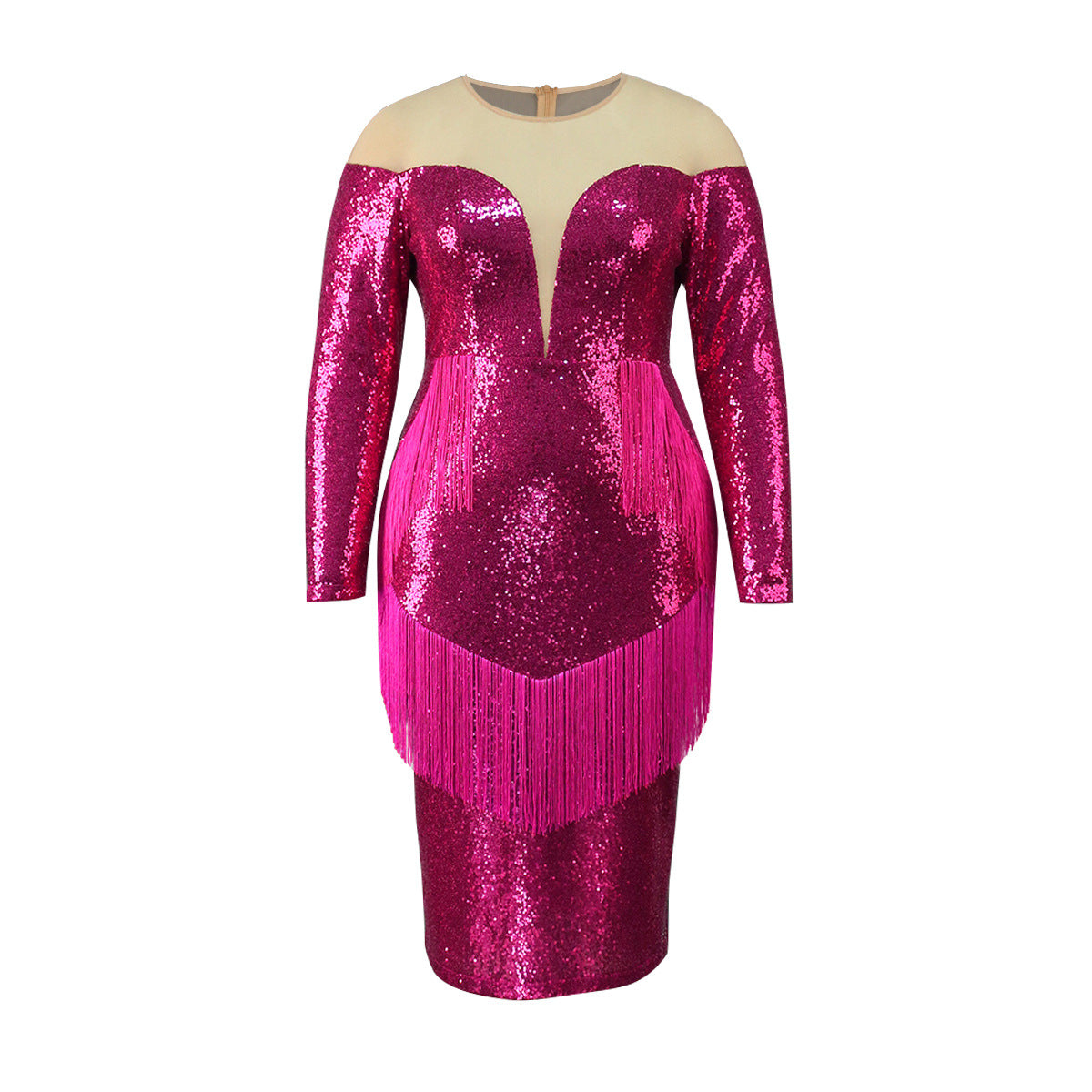 V-neck sequin dress