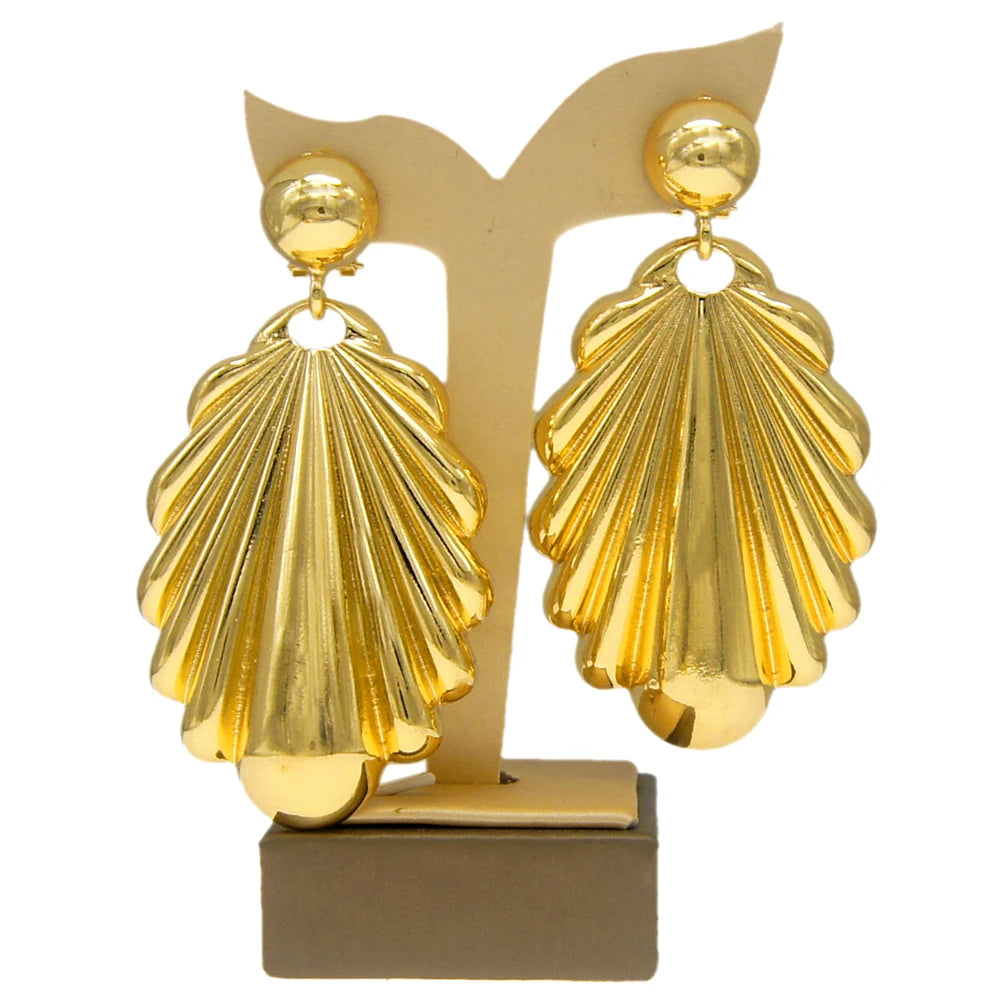 Boucles d'oreilles en alliage de cuivre plaqué or pour femme, grandes boucles d'oreilles percées, document, 03/Party Wear, livraison gratuite