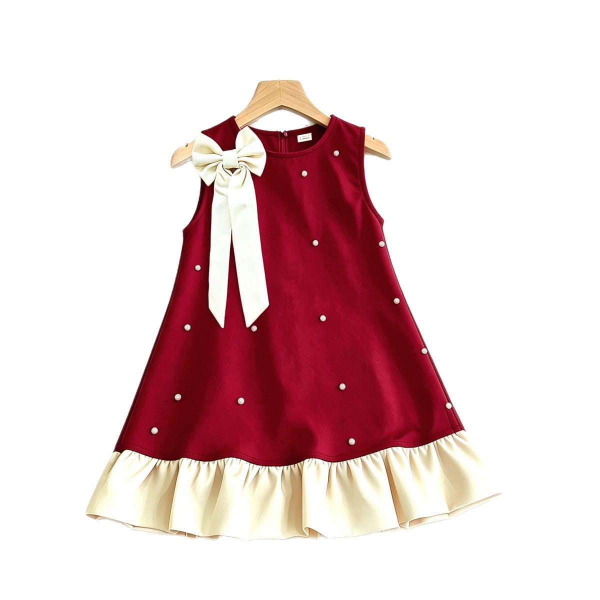 Charming Butterfly Knot Sleeveless Dress for Girls, Elegant Chic Style with Sparkling Rhinestones, Princess Dress, Summer Fashion Mini Dress