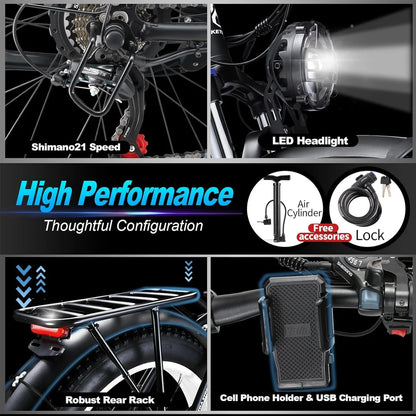 KETELES k800 vélo électrique à double moteur adulte 2000W, batterie 23AH, VTT électrique à gros pneus 26*4.0.