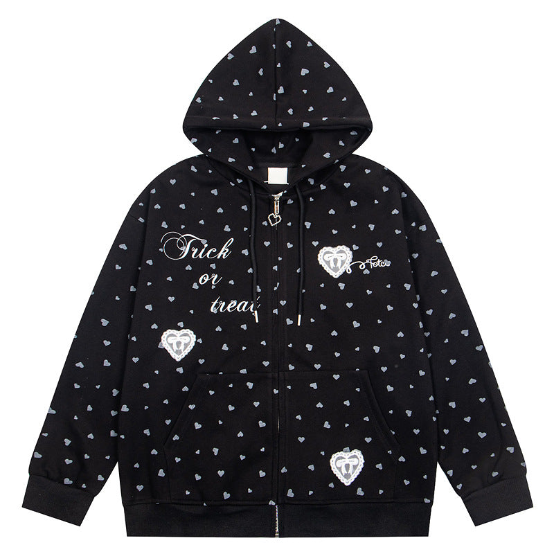 gilet cardigan à pois Love, veste rétro