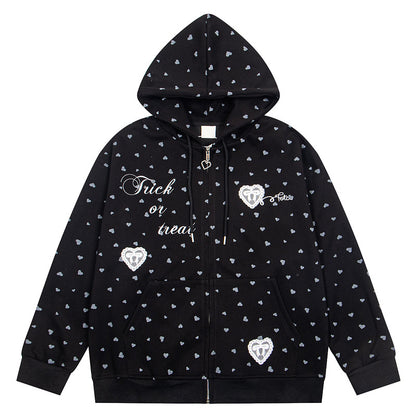 gilet cardigan à pois Love, veste rétro