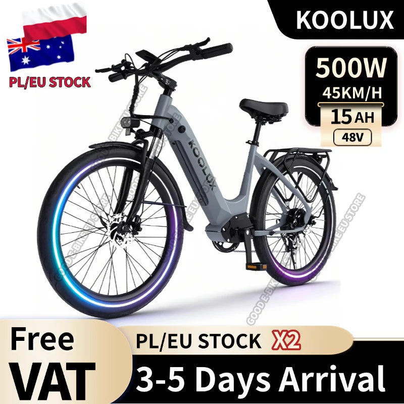 KOOLUX X2 7 vitesses 48v 26 pouces vélo électrique ville moteur électrique adulte électrique hybride ebike