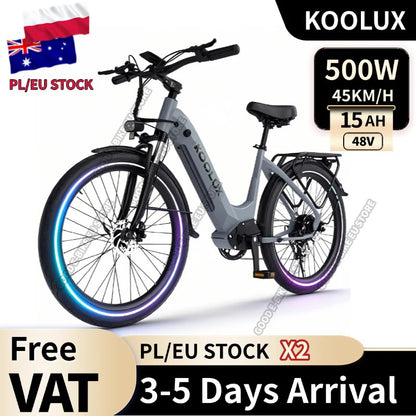 KOOLUX X2 7 vitesses 48v 26 pouces vélo électrique ville moteur électrique adulte électrique hybride ebike