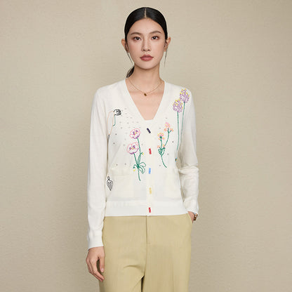 V-neck cardigan top