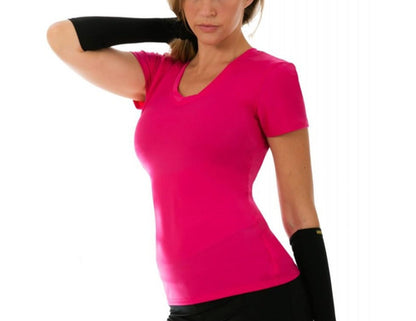 InstantFigure Activewear Compression Short Sleeve V-Neck Top AWT023