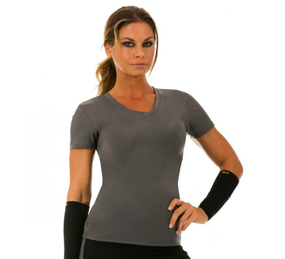 InstantFigure Activewear Compression Short Sleeve V-Neck Top AWT023