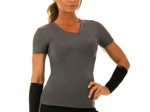 InstantFigure Activewear Compression Short Sleeve V-Neck Top AWT023
