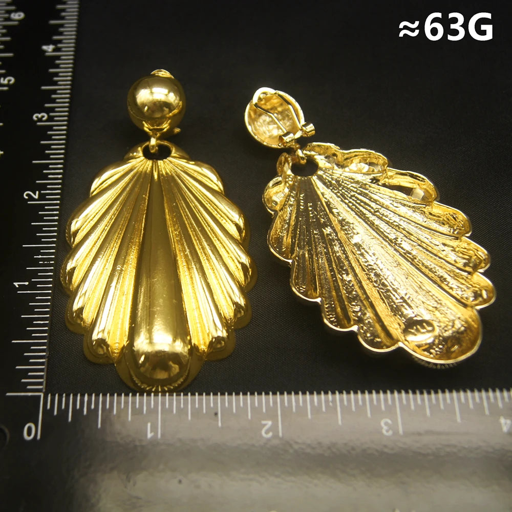 Boucles d'oreilles en alliage de cuivre plaqué or pour femme, grandes boucles d'oreilles percées, document, 03/Party Wear, livraison gratuite