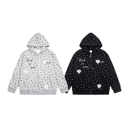 gilet cardigan à pois Love, veste rétro