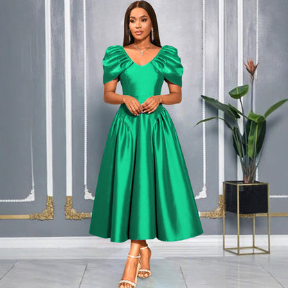 V-neck A-line dress