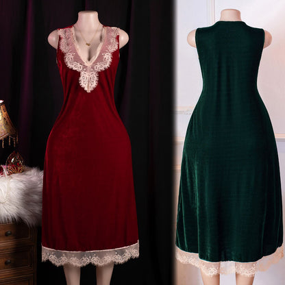 V-neck long dress