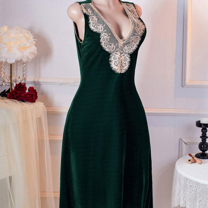 V-neck long dress