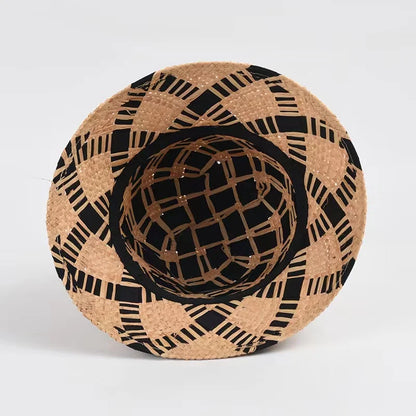 Vintage Raffia Straw Boater Hat Bucket For Women Fashion Foldable Designer Custom Luxury Crochet Beach Sun Hat Chapeau Homme Ete