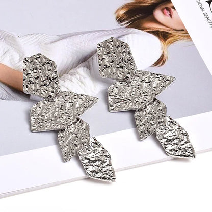 Gold Color Metal Dangle Long Drop Earrings Fine Jewelry Accessories Fashion Pendientes Bijoux For Women Christmas