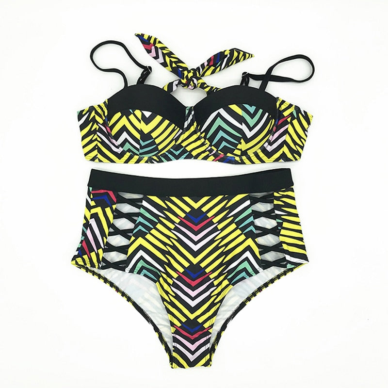 Sexy Bikinis Hollow Out Swimsuit Women Swimwear Big Breast Push Up Brazilian Bathing suit Maillot de Bain Femme Plus Size