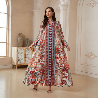 V-neck long dress