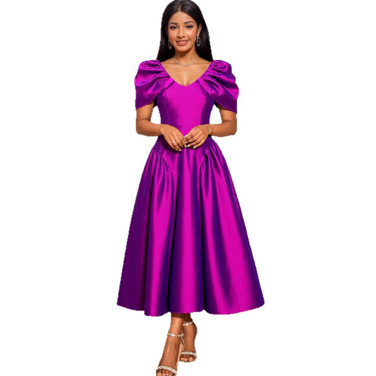 V-neck A-line dress