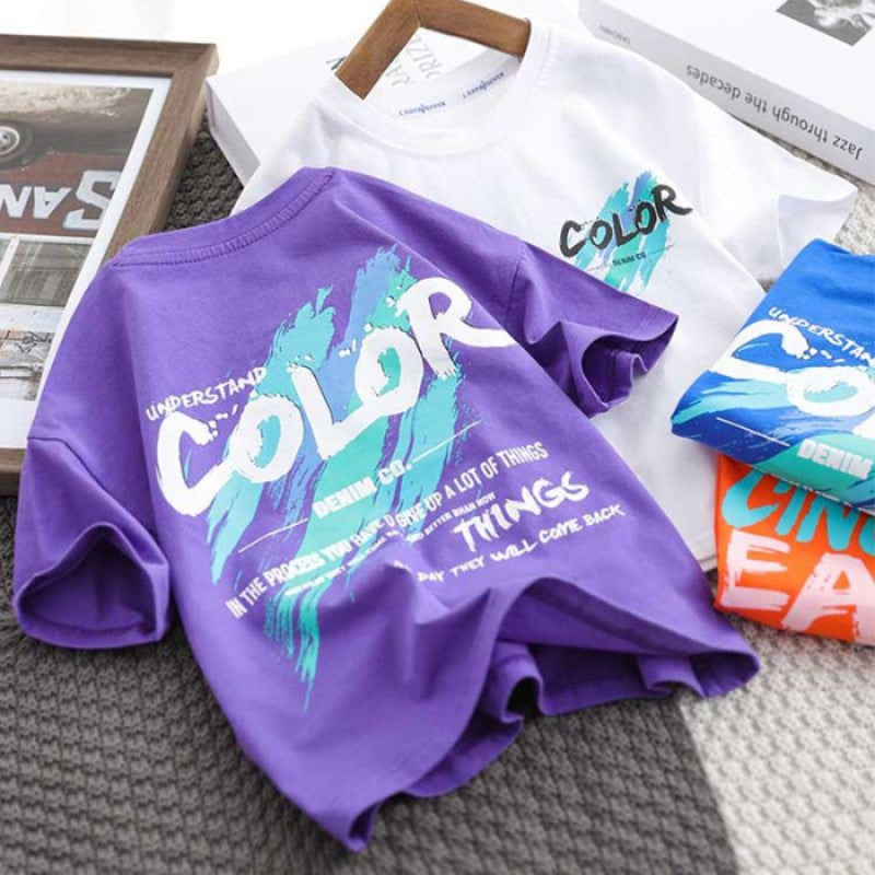 Boy's Short Sleeve T-Shirt Children's Half Sleeve Top