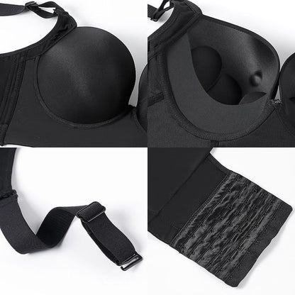 Large Size Seven-Breasted Full-Cup Underwear Women's No Steel Ring Gathered Top Collection Pair Breast Bra DE