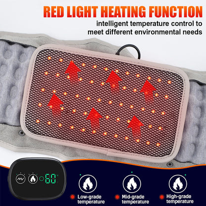 Electric Heating & Massage Waist Belt, Inflatable Airbag Lumbar Support for Back Pain and Posture Correction