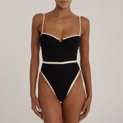 One-Piece Swimsuit Women  Bikini Sexy Patchwork Swimwear Wholesale Bikini