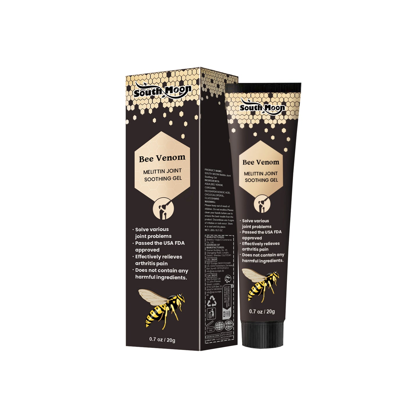 South Moon Joint Repair Gel, Relieve Lumbar Spine Knee Body Massage Soothing Tendons And Activating Collaterals Care Gel